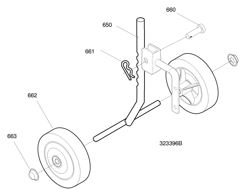 Wheel Assembly Diagram and Parts List for 11052X92D 2003 Briggs and Stratton Cultivator
